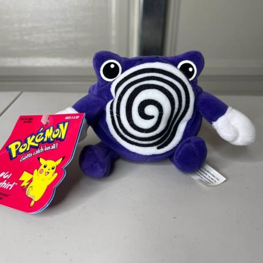 Vintage Hasbro Pokemon Poliwhirl Beanie Plush